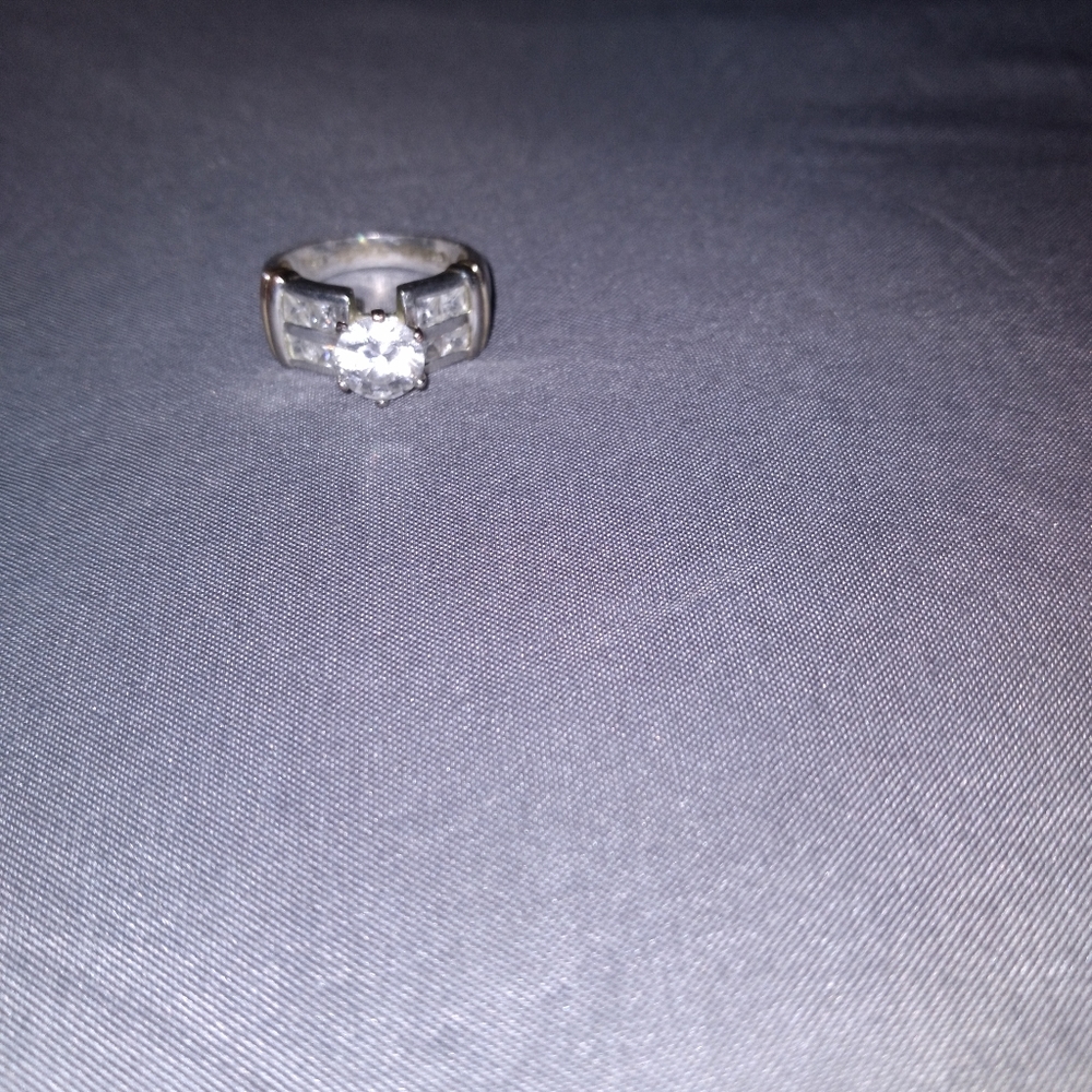 925 sterling silver cz ring size 8